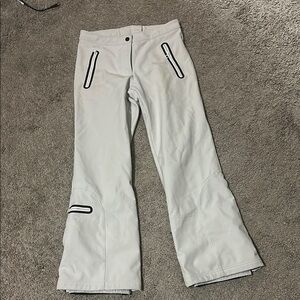 Stylish White Ski Pants with Black Accents